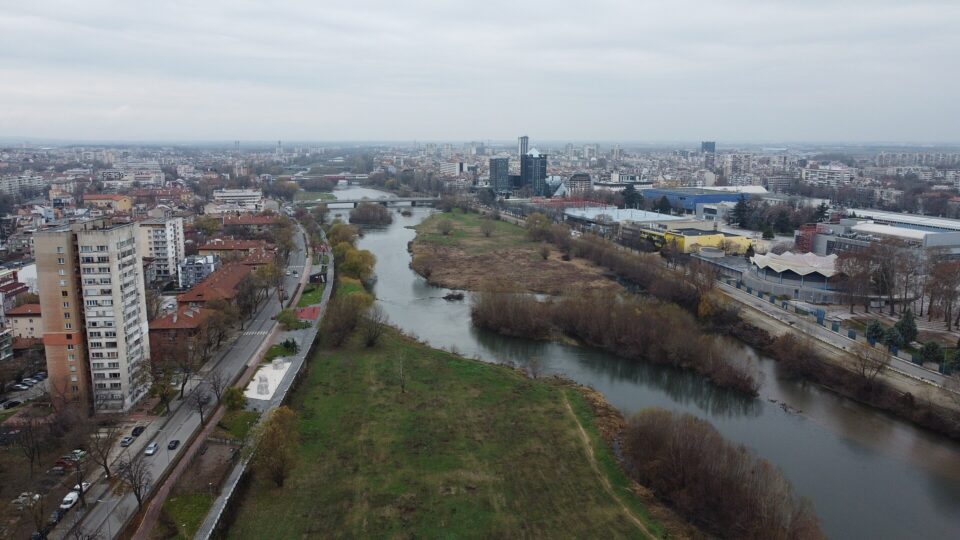 Пловдив и река Марица от птичи поглед